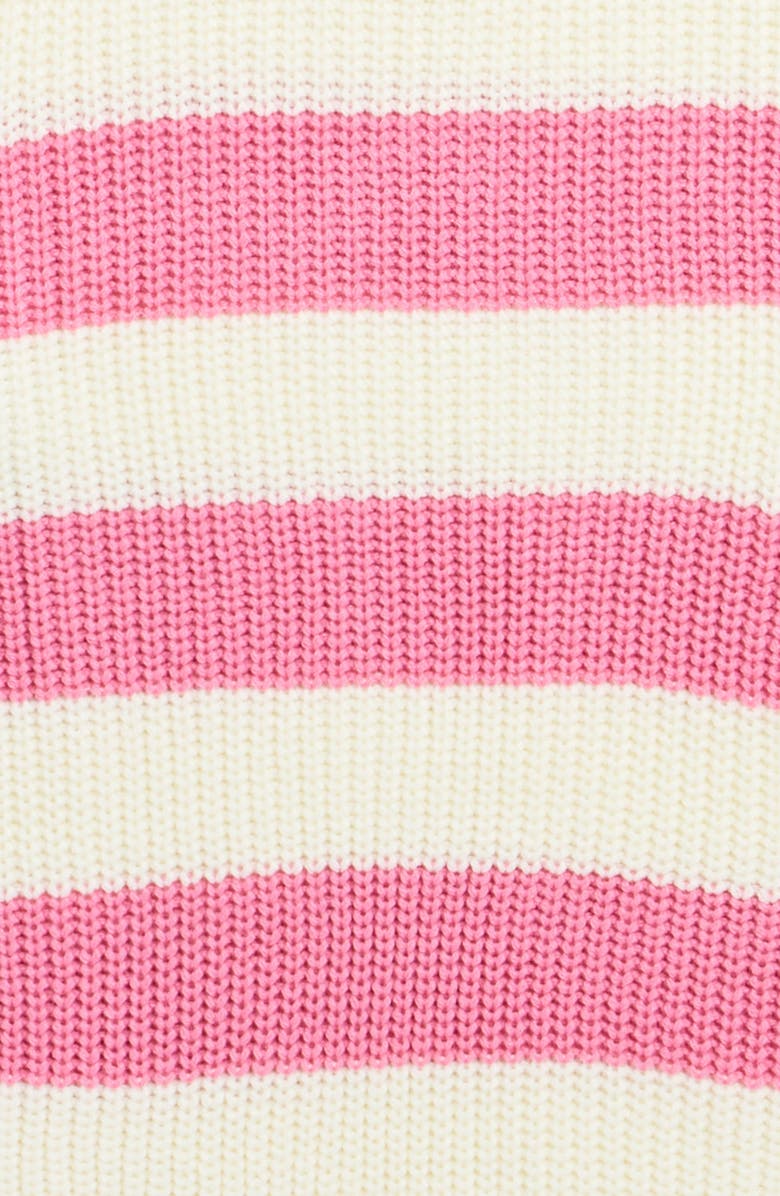 Cotton Emporium Kids' Denim Sleeve Stripe Sweater, Alternate, color, Pink