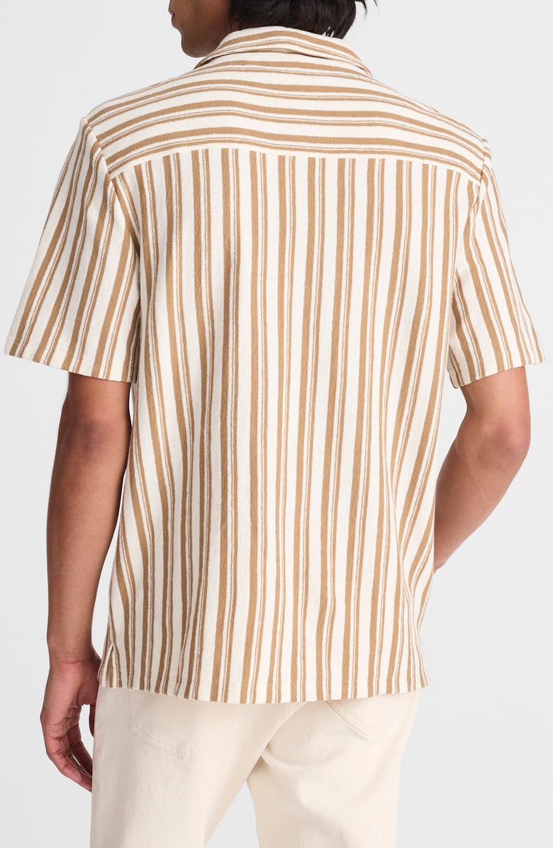 Madewell Seaport Terry Camp Shirt, Alternate, color, Stripe Maple Seed