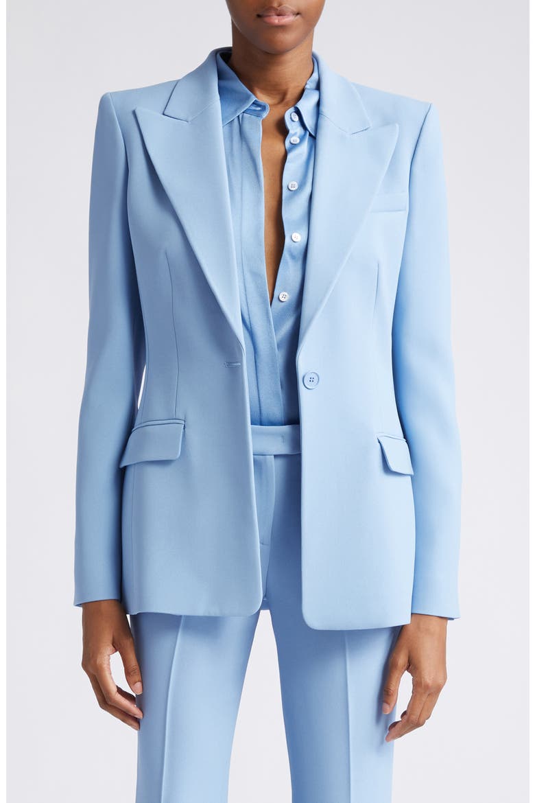 Georgina Double Crepe Sablé Blazer, Main, color, COAST