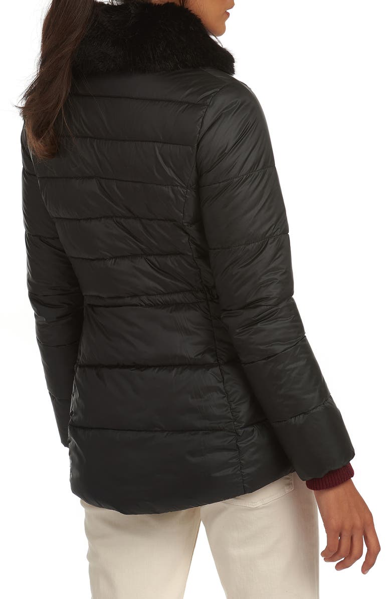 Barbour Angus Faux Fur Trim Puffer Jacket, Alternate, color,