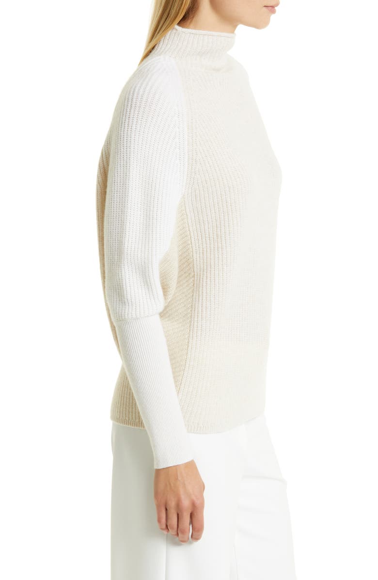 Club Monaco Emma Colorblock Mock Neck Cashmere Sweater, Alternate, color,