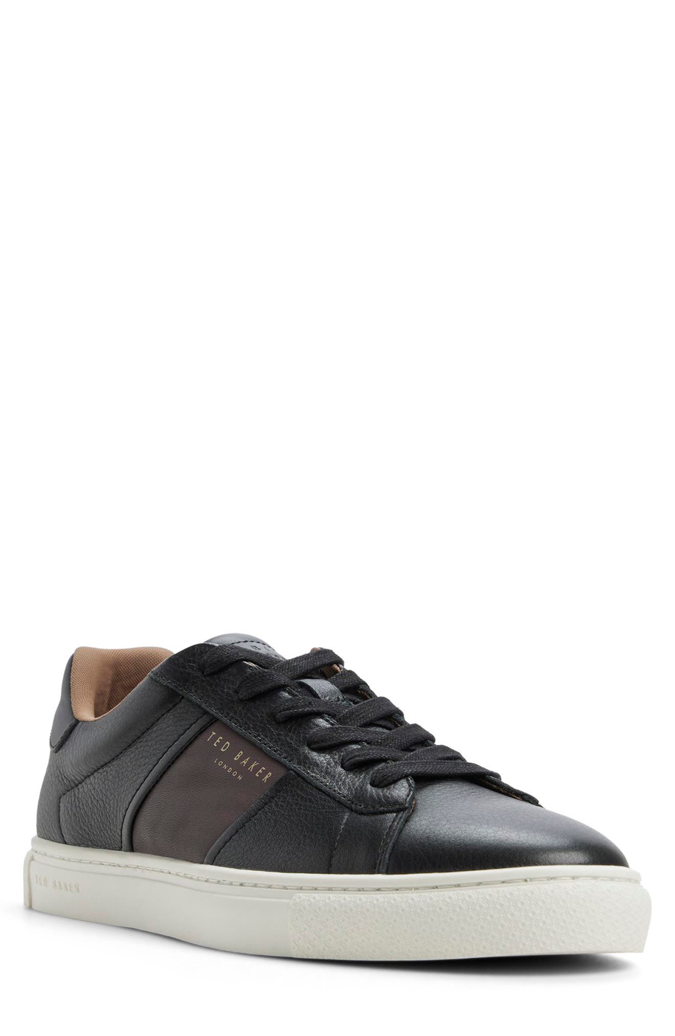 Bradley Leather Sneaker, Main, color, BLACK