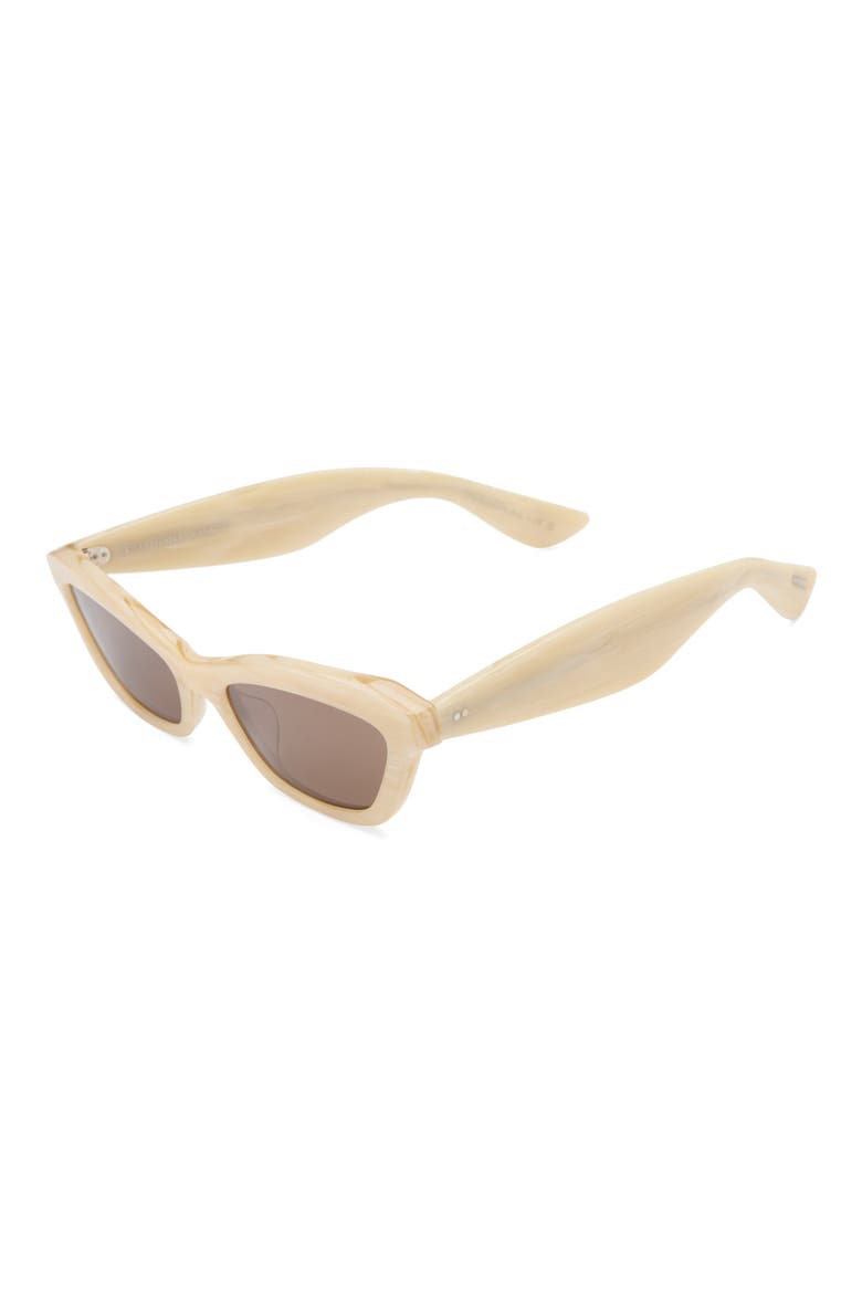 x KHAITE 1997C 55mm Cat Eye Sunglasses, Alternate, color, BEIGE SILK / BROWN