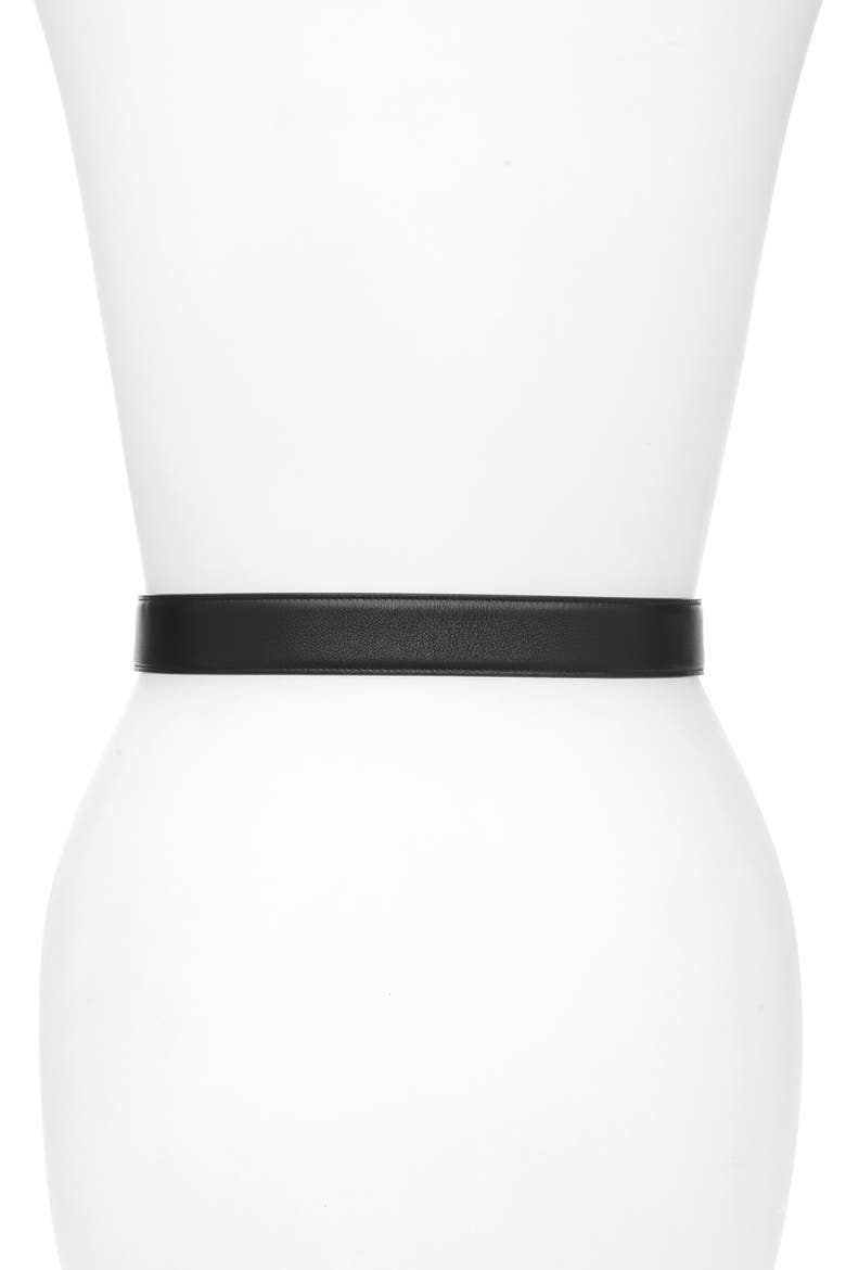 Laque YSL Monogram Leather Belt, Alternate, color, NERO