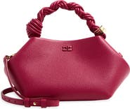 Ganni Small Bou Grained Faux Leather Top Handle Bag