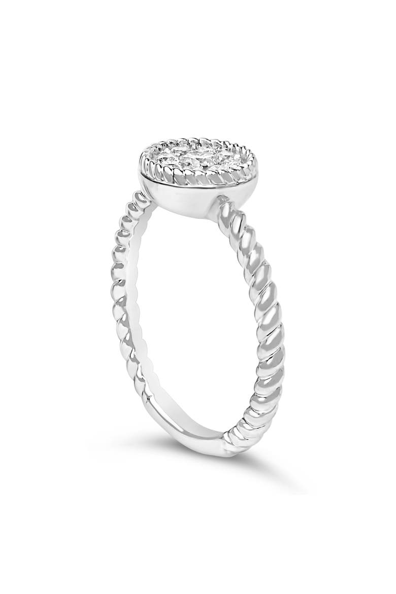 Sterling Silver 1/4 Cttw Diamond Floral Round Braided Ring, Alternate, color, Silver