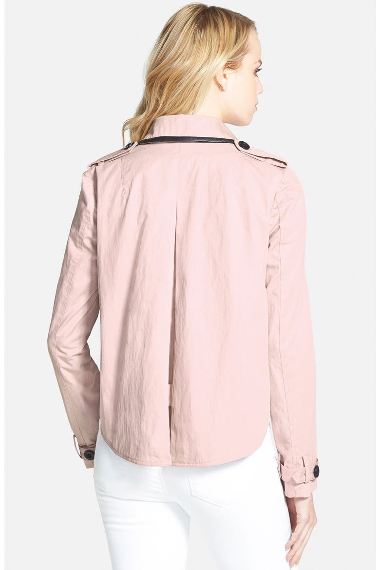 'Derek' Leather Trim Trench, Alternate, color, HYDRANGEA PINK