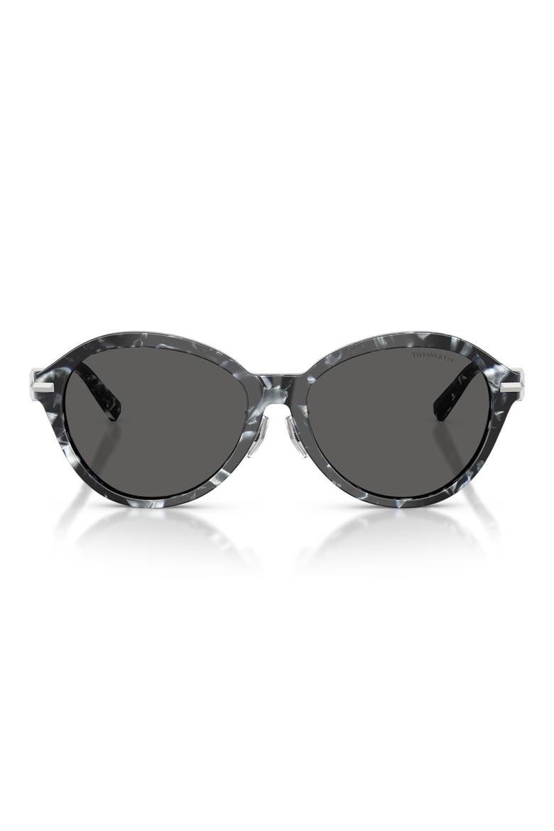 56mm Round Sunglasses, Main, color, HAVANA MADREPERLA / DARK GREY