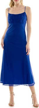 bebe Shirred Bust Powermesh Midi Dress