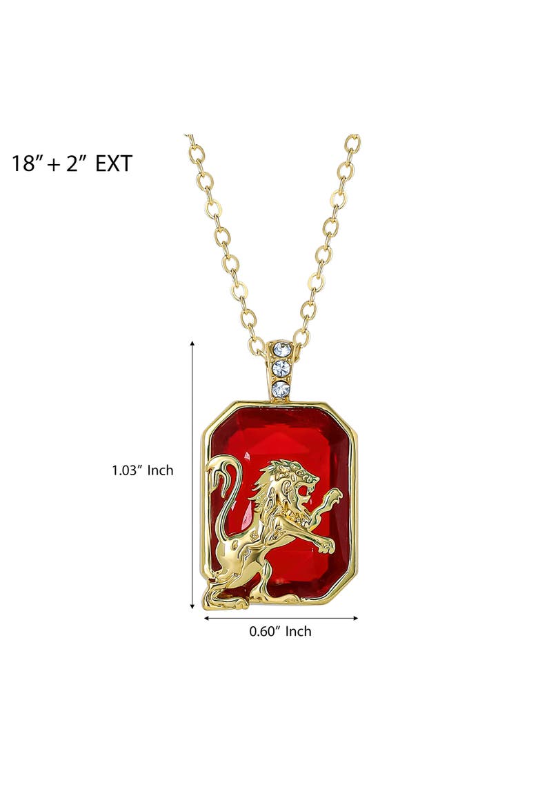 Gryffindor Lion Pendant Necklace Official License, 18+2", Alternate, color, Red