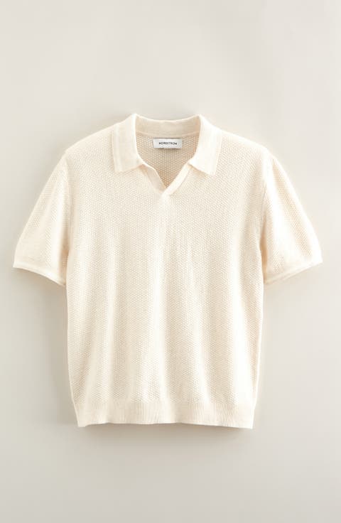 H BEAUTY＆YOUTH COTTON NYLON CORD POLO H BEAUTY＆YOUTH COTTON NYLON CORD POLO（Cotton-knit polo