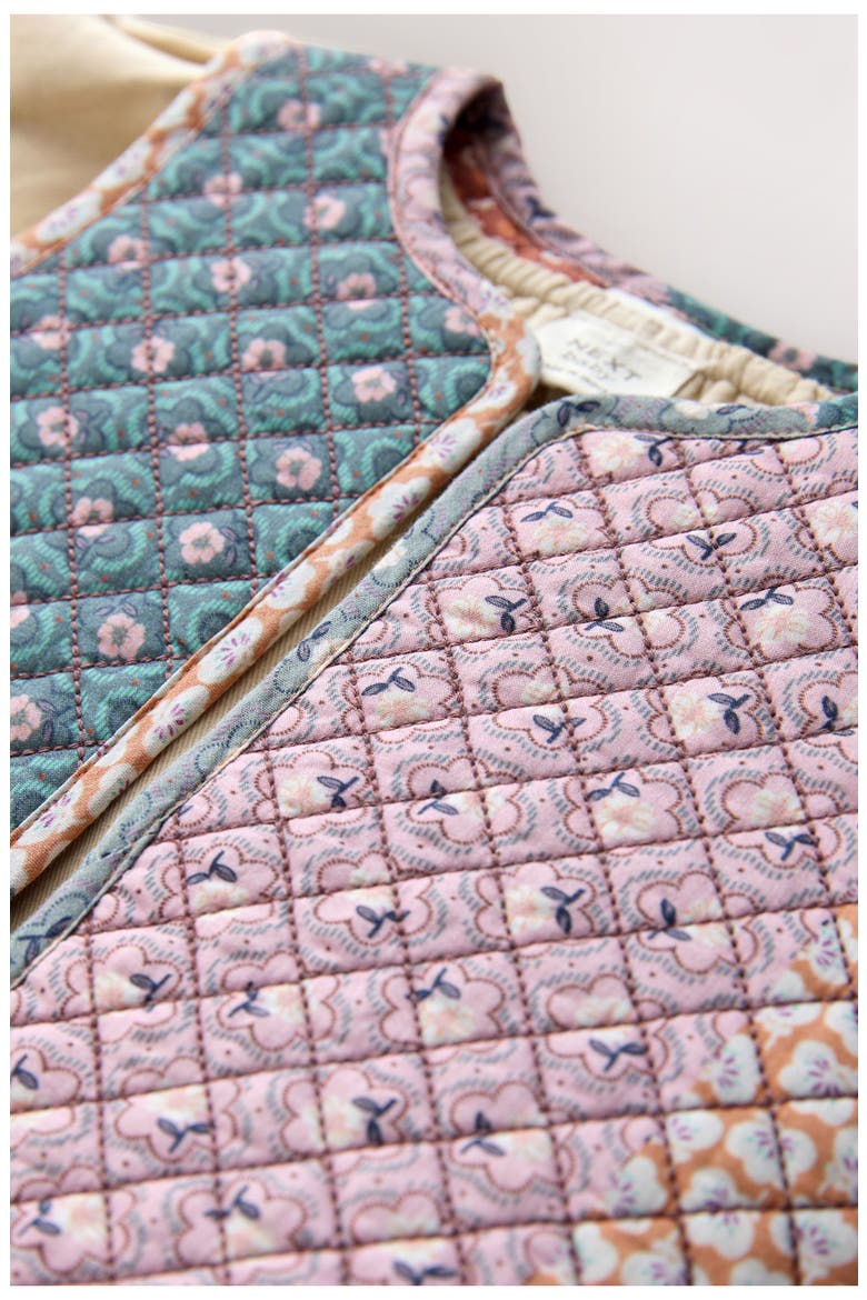 Quilted Vest & Embroidered Long Sleeve Dress Set, Alternate, color, NEUTRAL