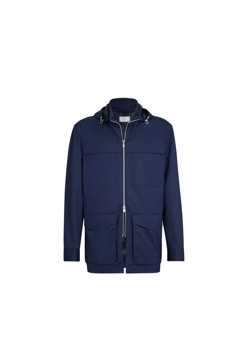 Safari jacket with detachable hood, Alternate, color, Blue