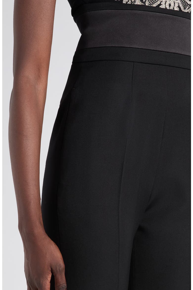 High Waist Wool Straight Leg Tux Pants, Alternate, color, BLACK