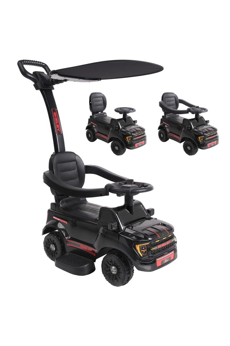 Licensed Ford Shelby 3-in-1 Push Ride On Car, Main, color, Black