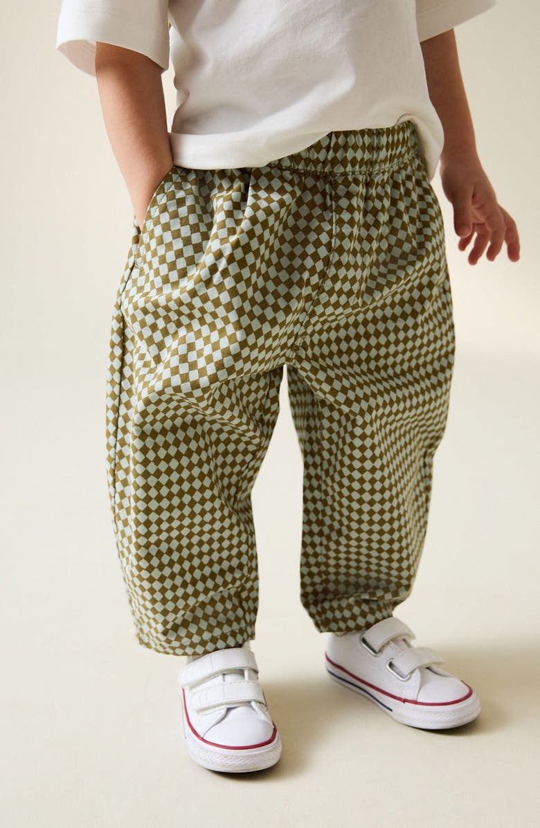 NEXT Kids' Checkerboard Print Pants, Alternate, color, Green Multi