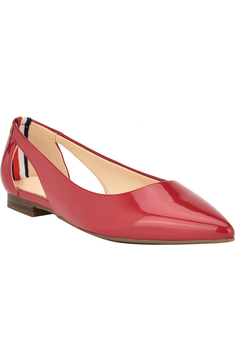 Tommy Hilfiger Velahi Pointed Toe Flat, Main, color, Medium Red