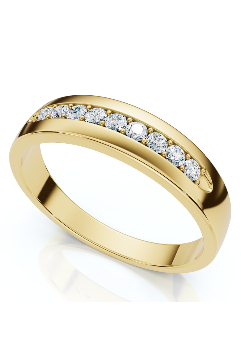 Men's 1/4Ct Polished Diamond Wedding Ring 14k Gold or Platinum Lab Grown EF/VS, Main, color, 14k Yellow Gold