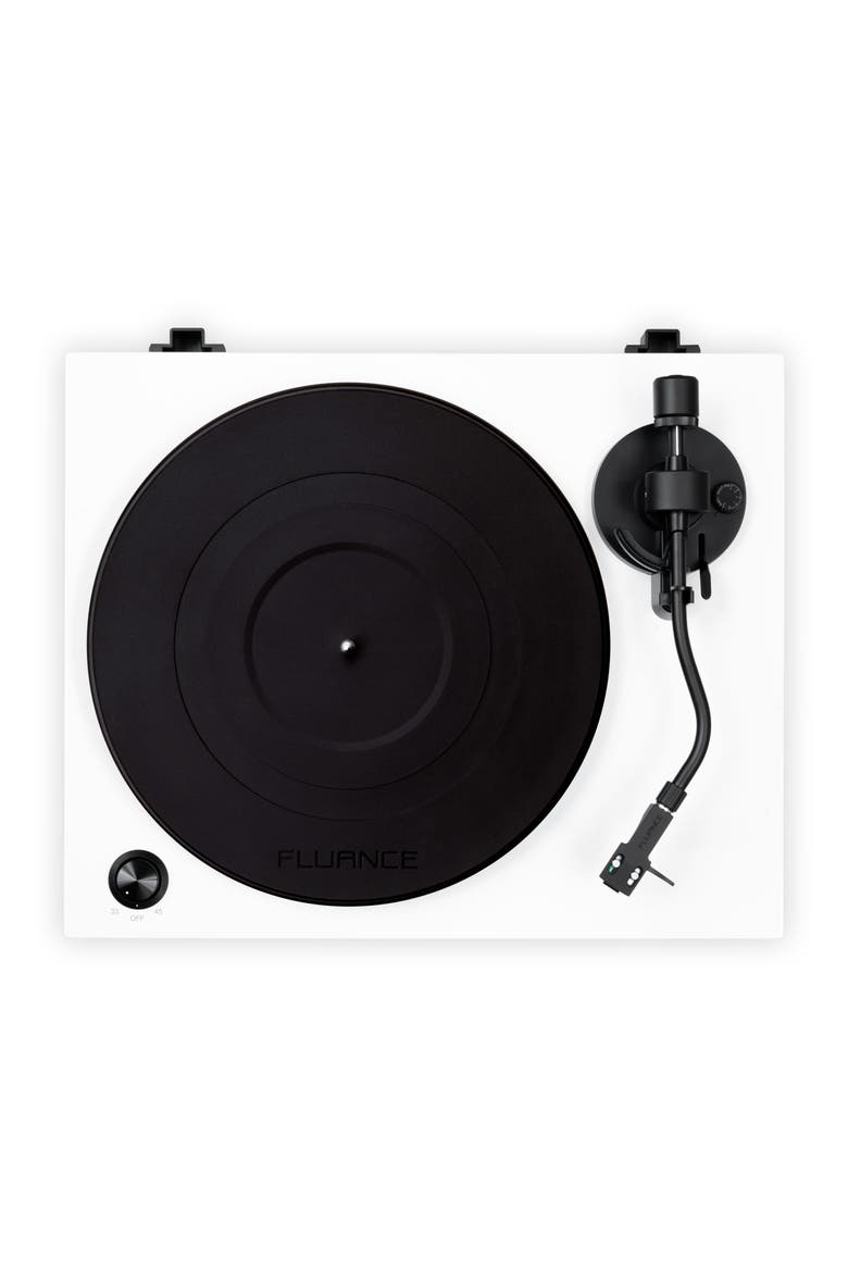 Elite HiFi Vinyl Turntable Record Player Audio Technica Cartridge, Alternate, color, Piano White