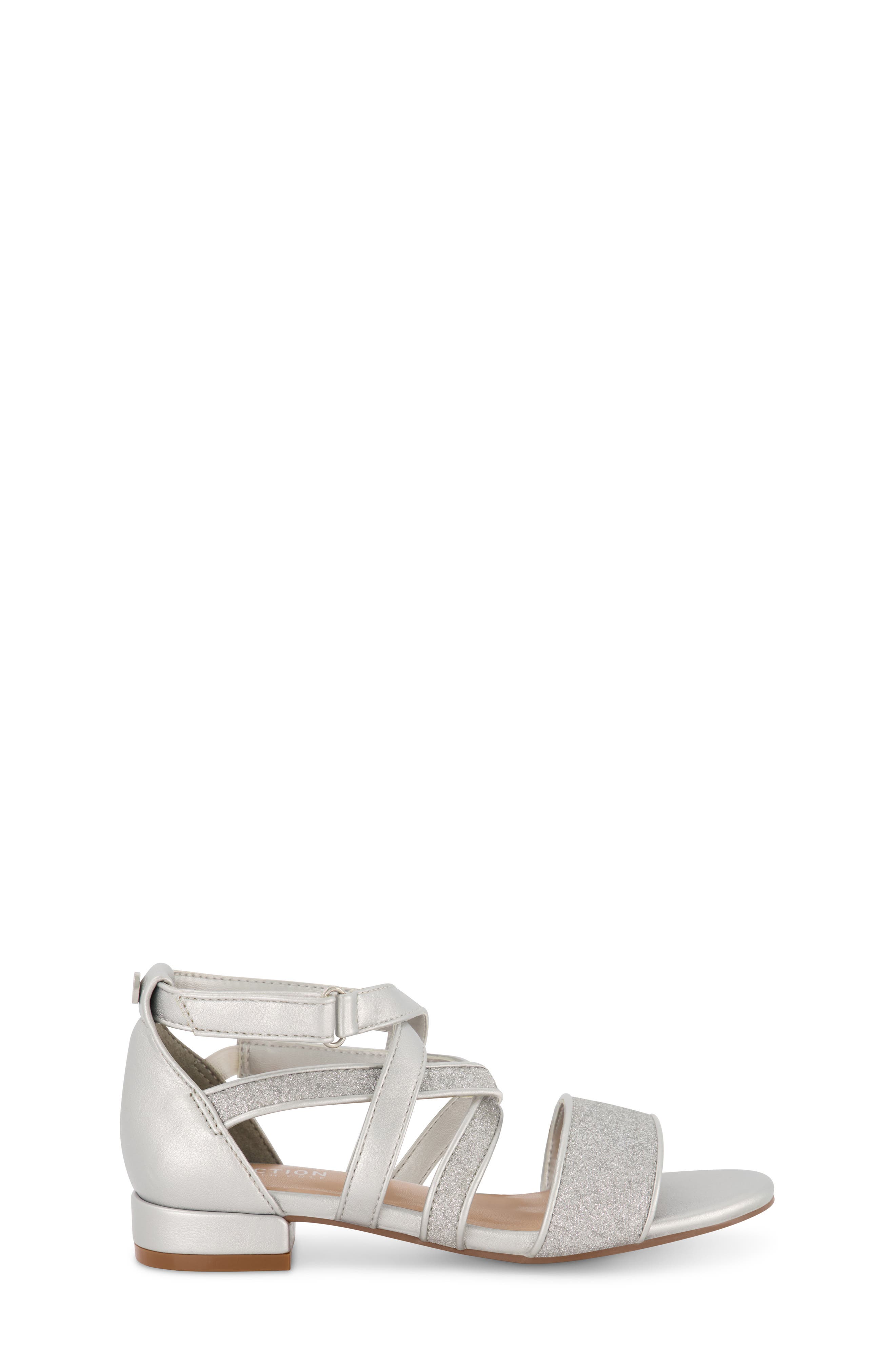 Kids' Bella Zella Ankle Strap Sandal, Alternate, color, SILVER
