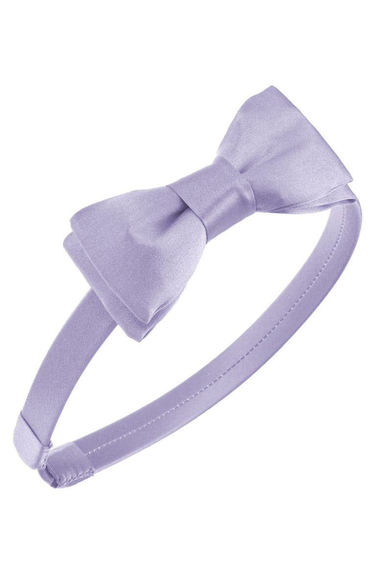 'Blair' Silk Bow Headband, Main, color, LAVENDER