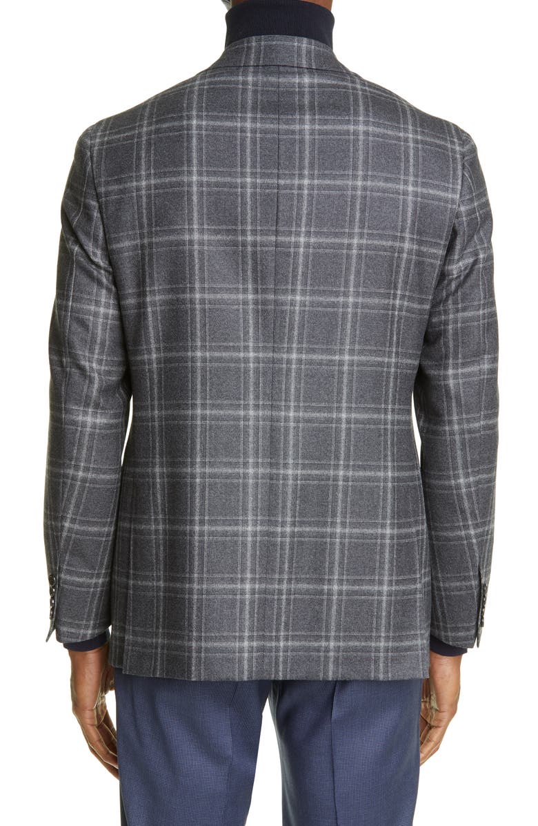 Canali Kei Classic Fit Plaid Wool Sport Coat, Alternate, color, 