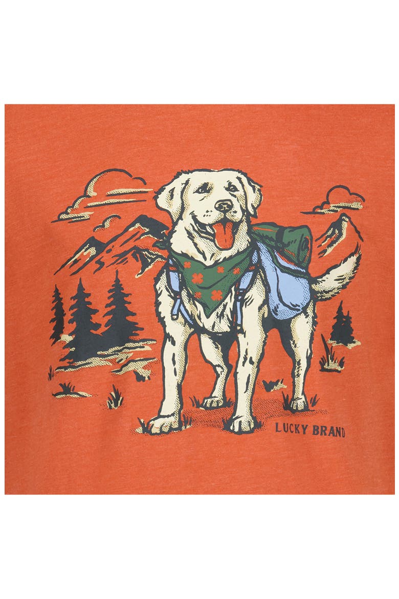 Kids' Happy Tails Graphic T-Shirt, Alternate, color, BURNT OCHRE HTHR