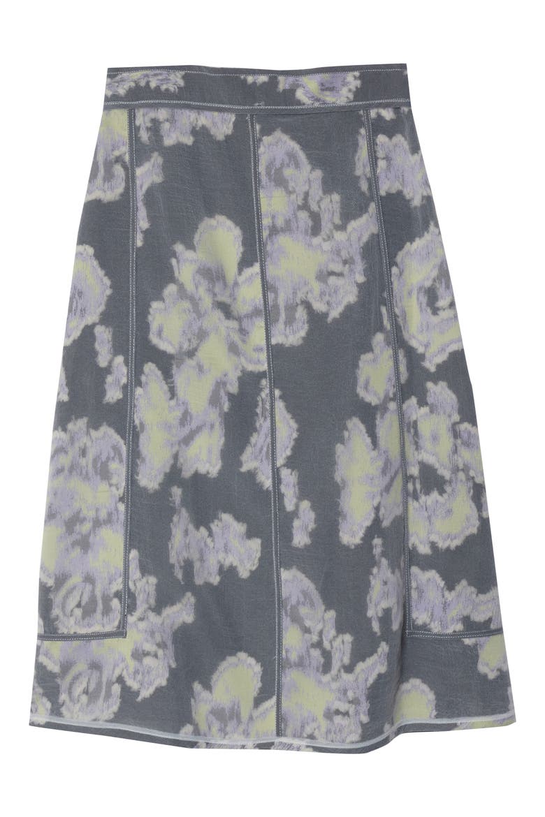 Fil Coup Abstract Daisy Midi Skirt, Main, color, LAVENDER-BLACK