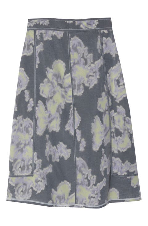Fil Coup Abstract Daisy Midi Skirt