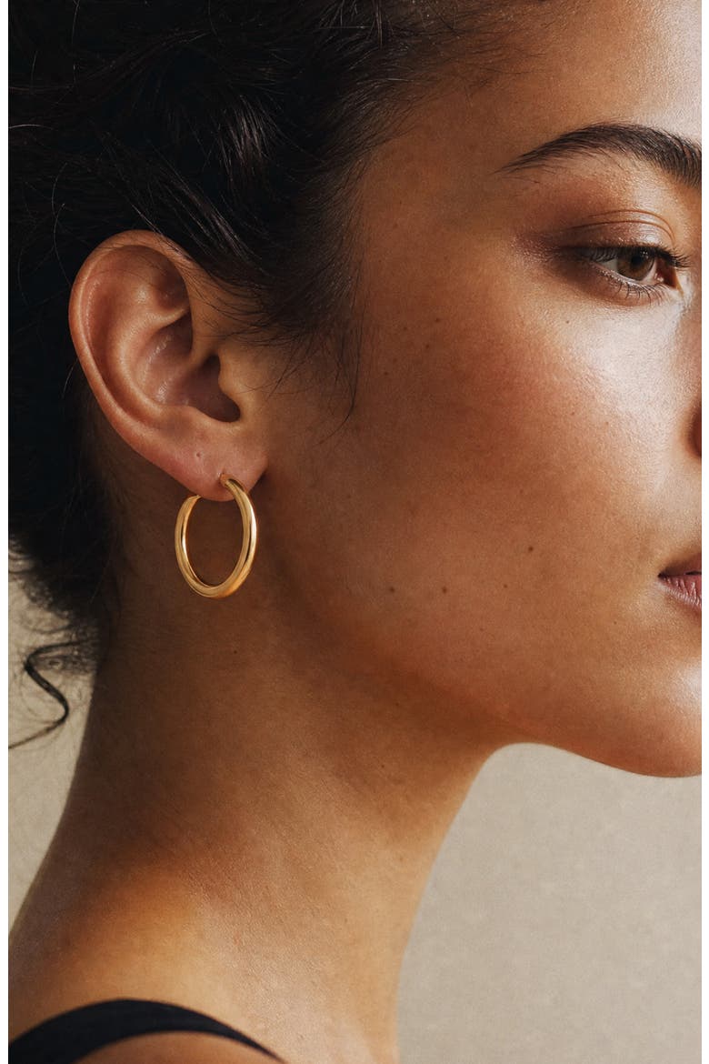 Hollow Hoop Earrings, Alternate, color, GOLD