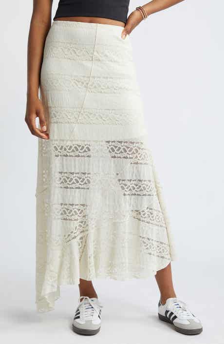 BP. Asymmetric Lace Midi Skirt