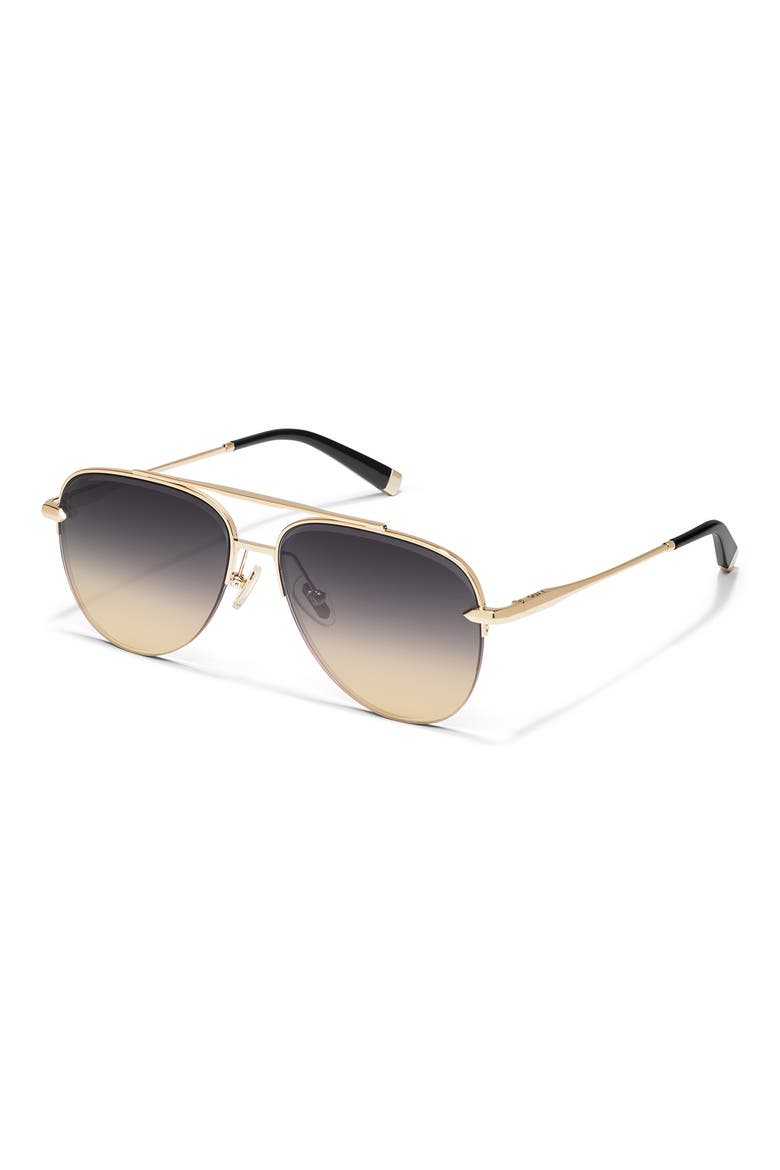 High Key Gem 59mm Gradient Aviator Sunglasses, Alternate, color, GOLD/ BLACK GOLD