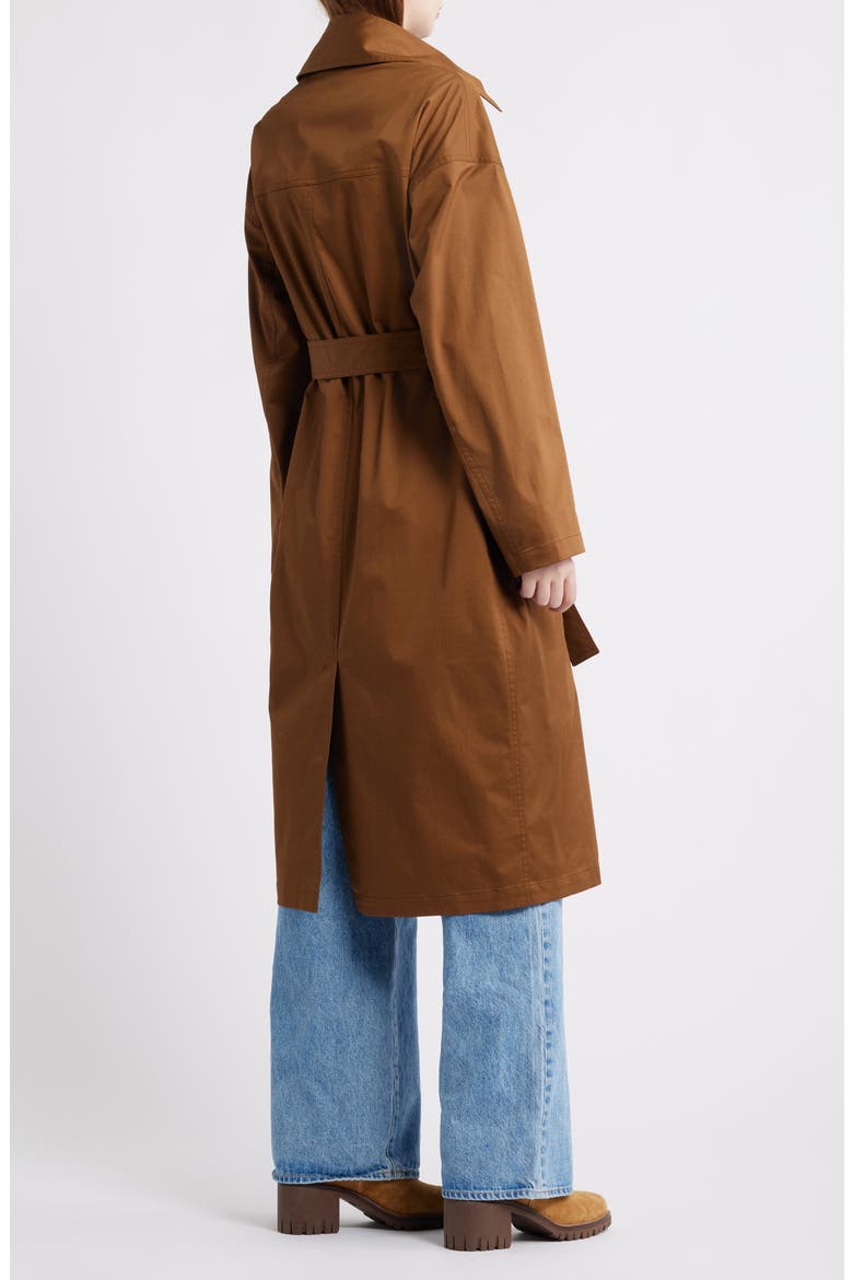Rue Stretch Cotton Trench Coat, Alternate, color, LIGHT BROWN