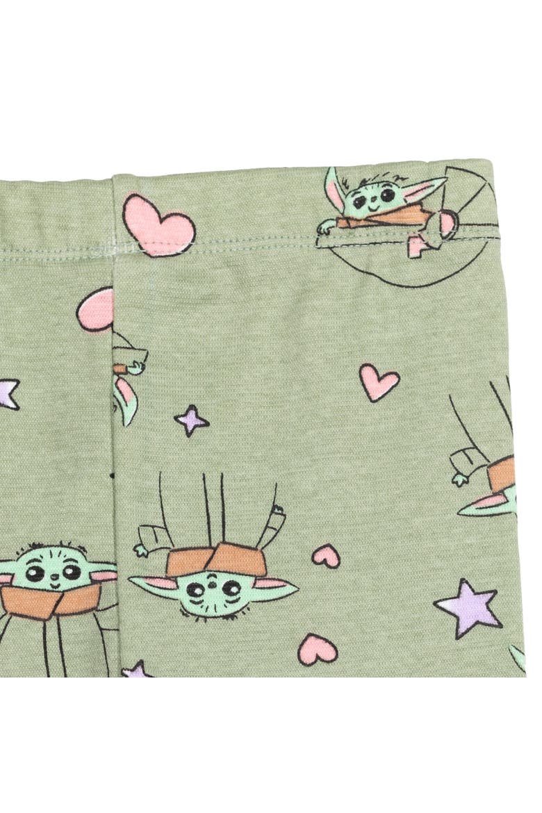 The Mandalorian Grogu 2-Piece Long Sleeve Tee and Leggings Set, Alternate, color, Grogu Pink Sage Green