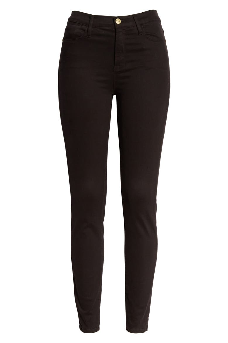 Le High Skinny Sateen Jeans, Alternate, color, NOIR