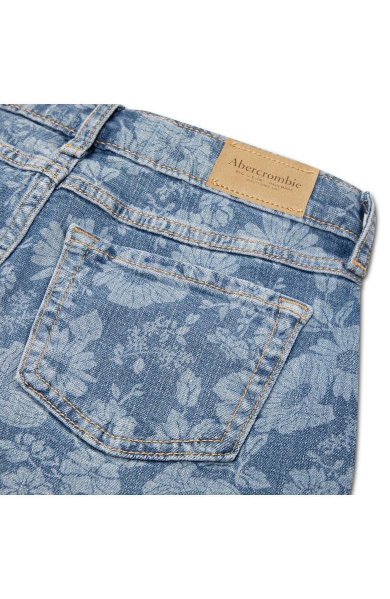 abercrombie kids Kids' Relaxed Floral Denim Shorts, Alternate, color, Floral Blues