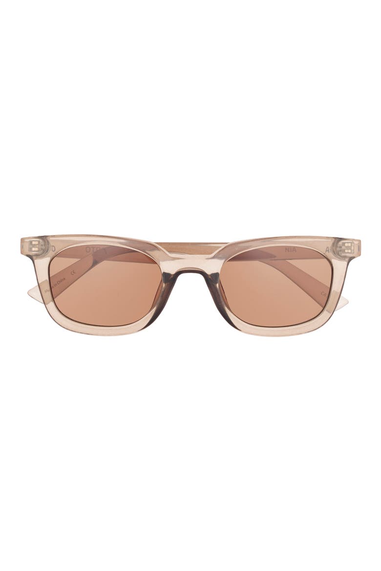 Nia Square Sunglasses, Main, color, OLIVE/ BROWN
