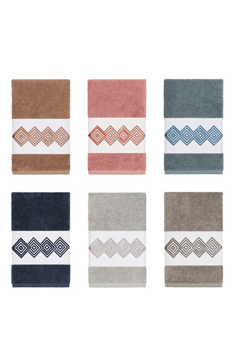 Linum Home Textiles Noah Embellished Hand Towel - Dark Grey, Alternate, color, Dark Grey