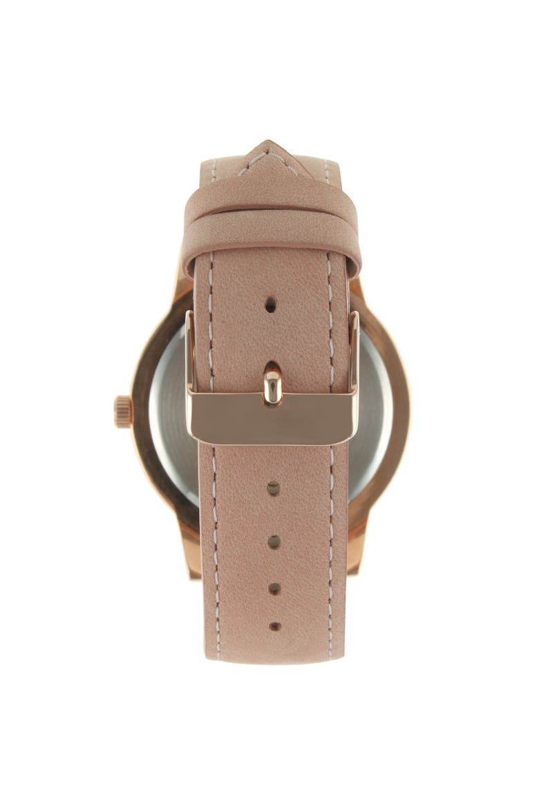 Sun Moon Multi Function Suede Watch - 40MM, Alternate, color, Pink