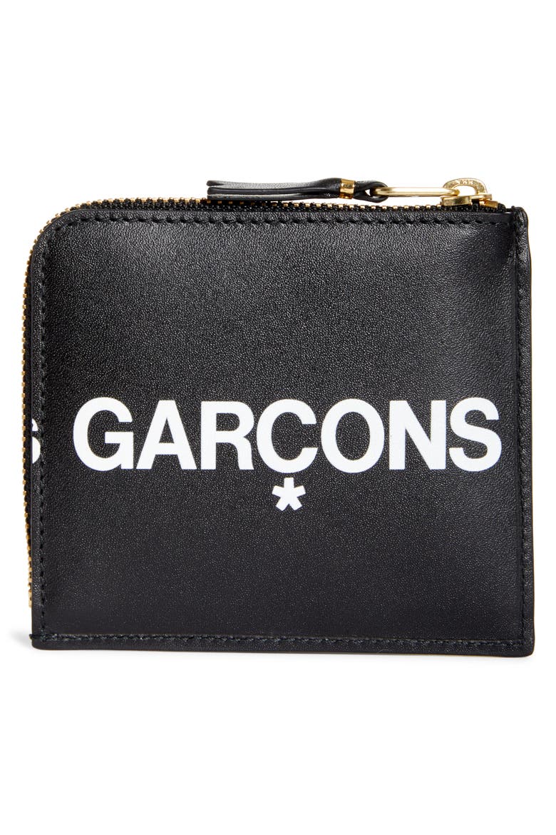Huge Logo Half-Zip Wallet, Alternate, color, BLACK