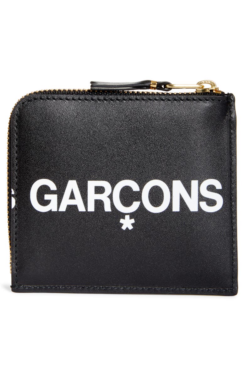 Comme des Garçons Wallets Huge Logo Half-Zip Wallet, Alternate, color, Black