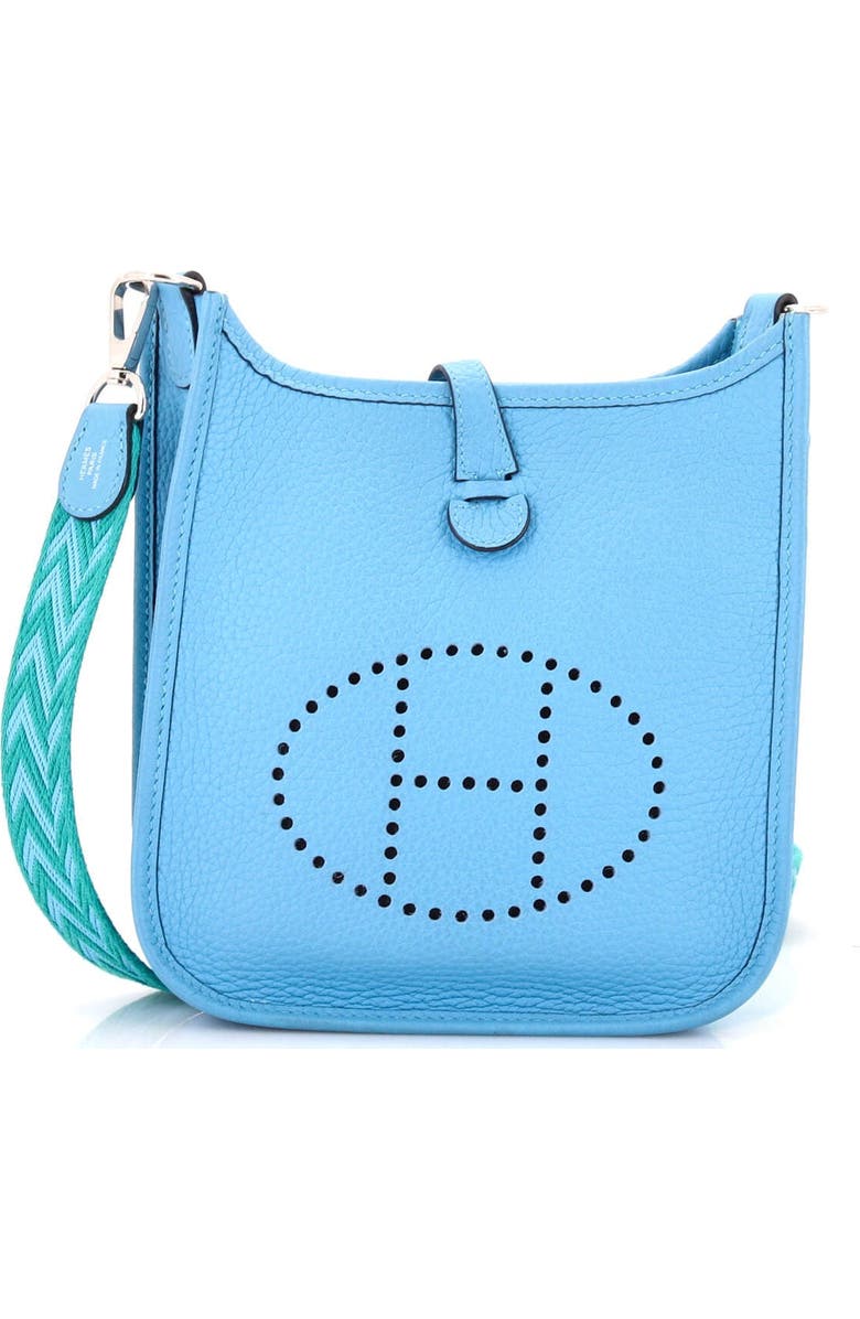 Pre-Owned Hermes Evelyne Bag Gen III Clemence TPM, Main, color, Bleu Du Nord