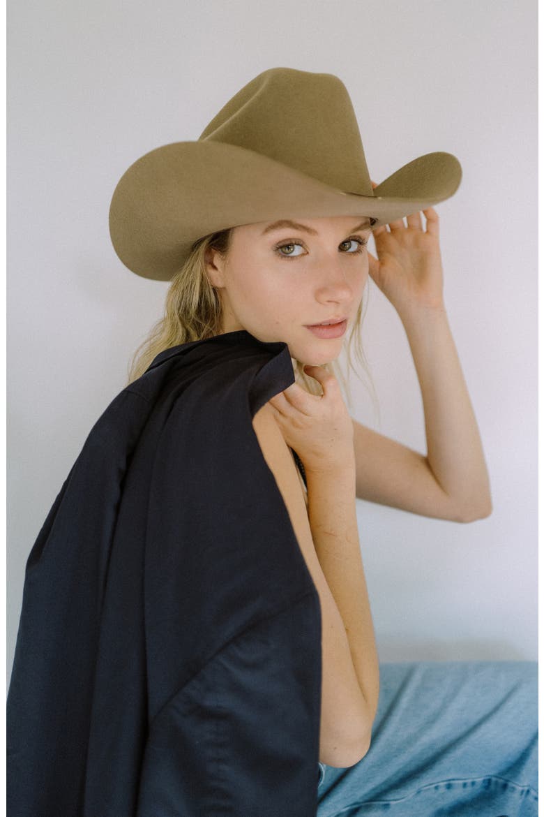 Western Hat with Turqouise Band, Alternate, color, CAMEL