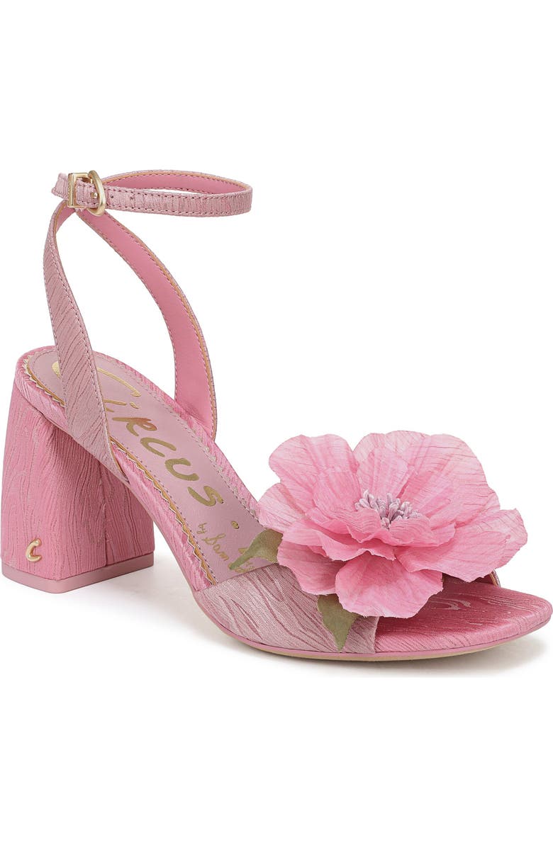 Circus NY by Sam Edelman Aria Flower Ankle Strap Sandal, Main, color, Rosette Blush/ Pink Prism