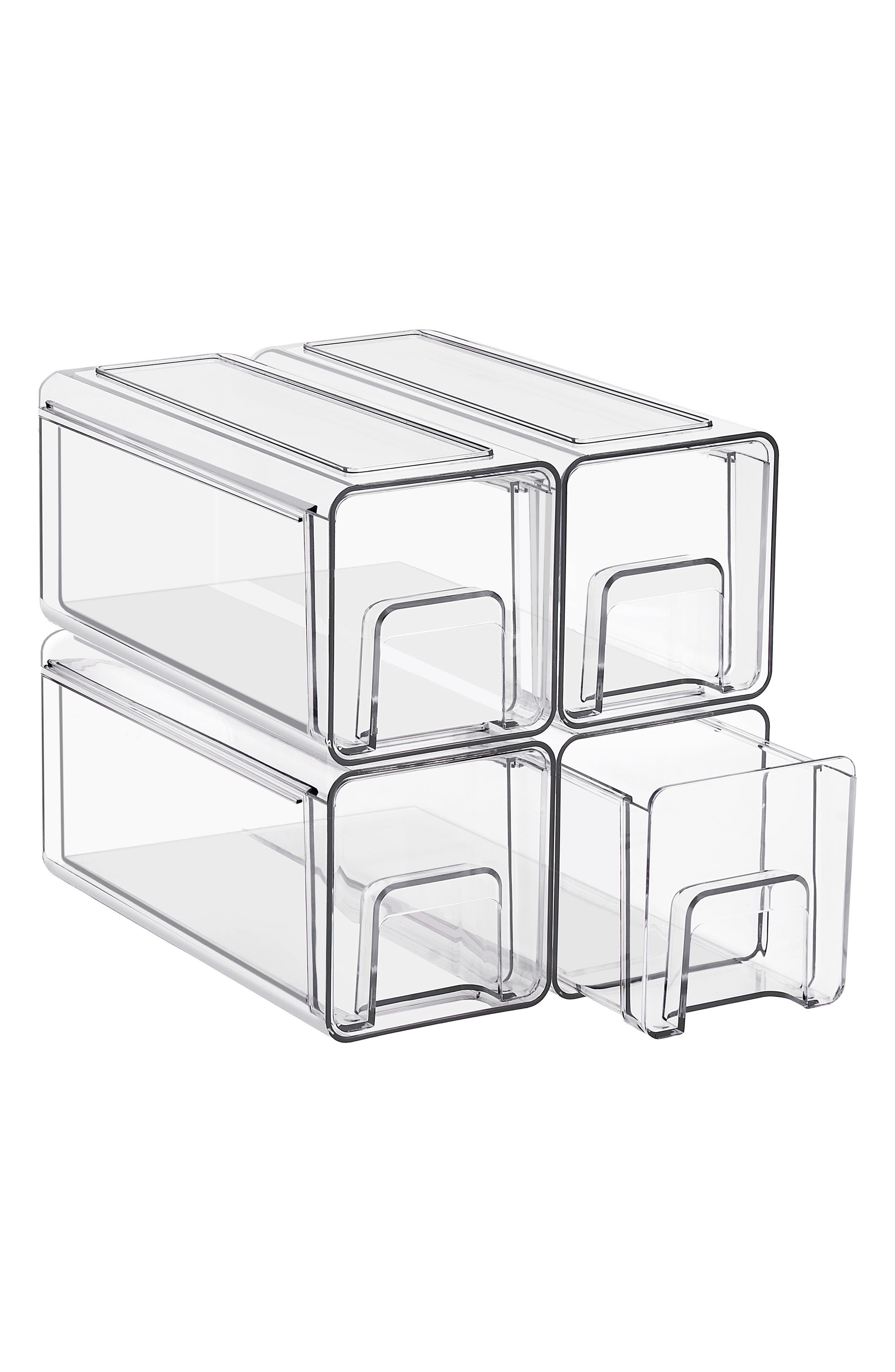 Set of 4 Small Stackable Storage Bins