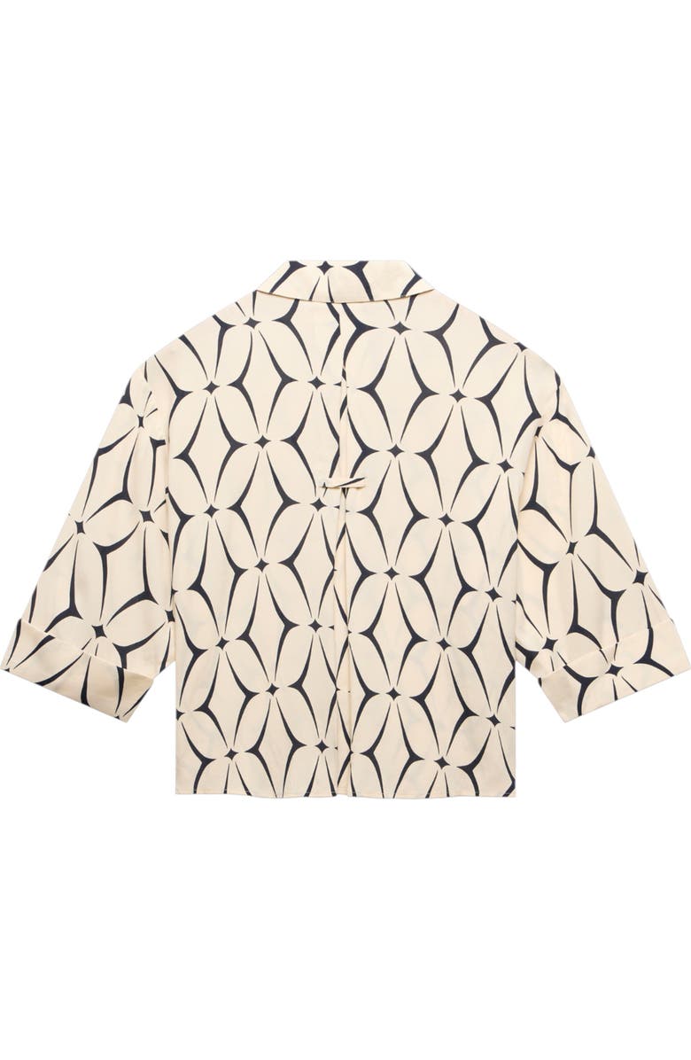 MINT VELVET Geo Print Resort Shirt, Alternate, color, Cream