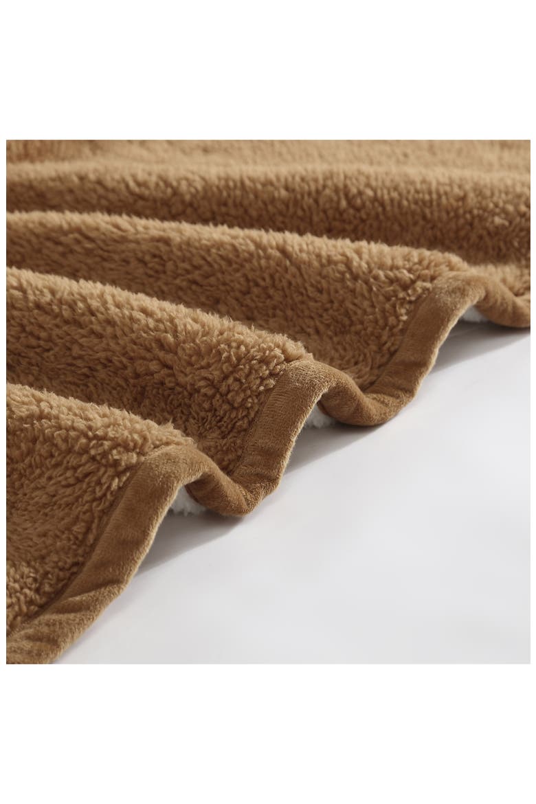 Reversible Fleece Throw Blanket, Alternate, color, BROWN