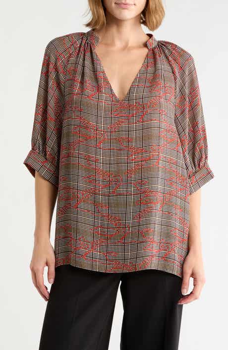 V-Neck Check Top