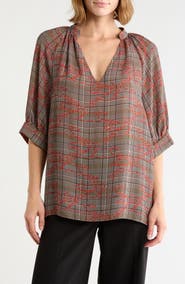 Longchamp V-Neck Check Top