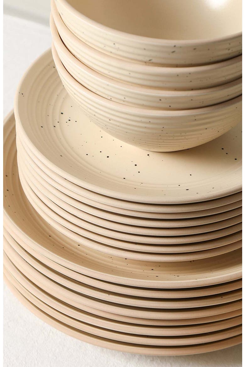 Lauren Stoneware 16-Piece Dinnerware Set, Alternate, color, Beige
